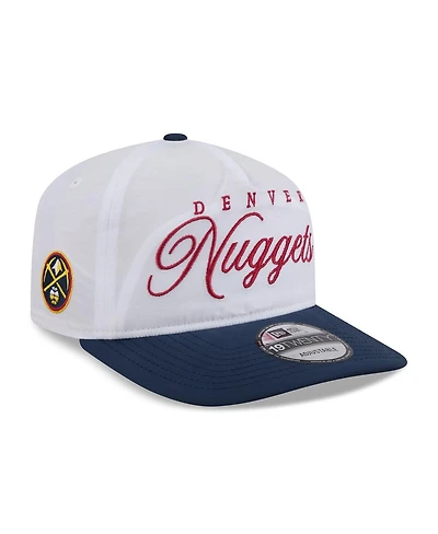 New Era Men's White/Navy Denver Nuggets 2025 Nba Draft On-Stage Nylon 19TWENTY Adjustable Hat