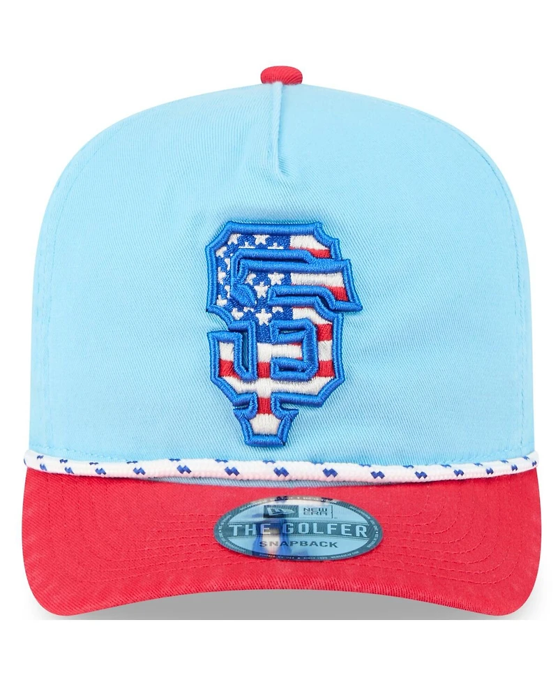 New Era Men's Light Blue/Red San Francisco Giants 2025 Fourth of July Golfer Snapback Hat