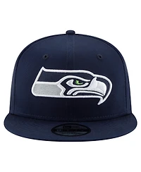 New Era Men's College Navy Seattle Seahawks 50th Season Side Patch 9FIFTY Snapback Hat