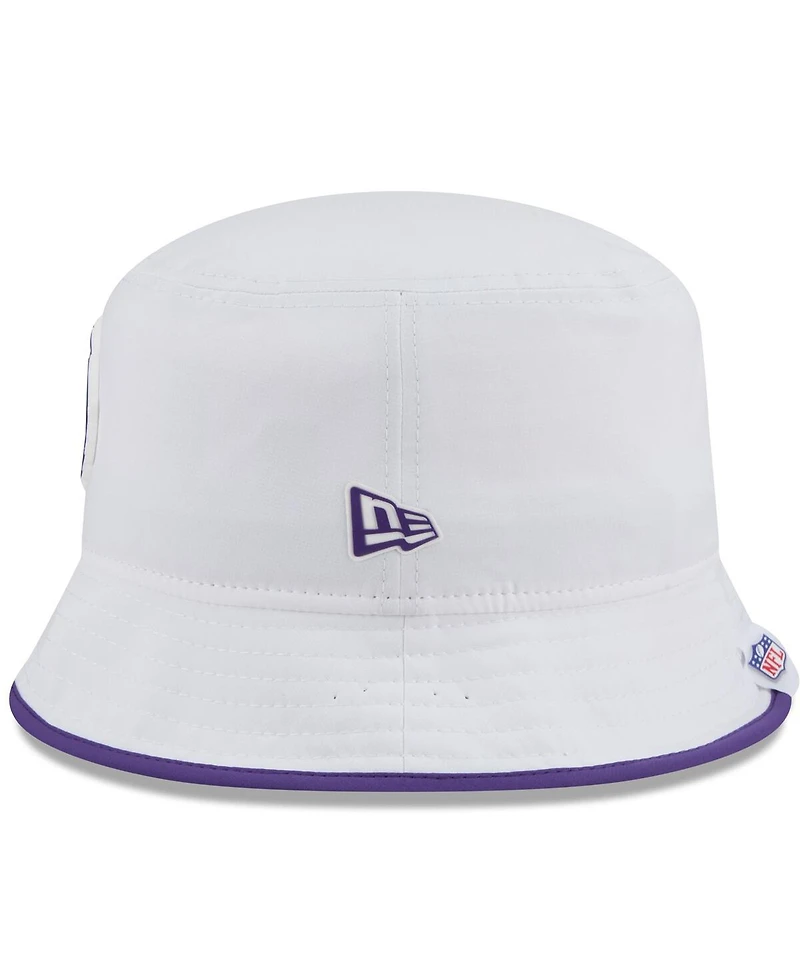 New Era Men's White Minnesota Vikings 2025 Nfl Training Camp Stretch Bucket Hat