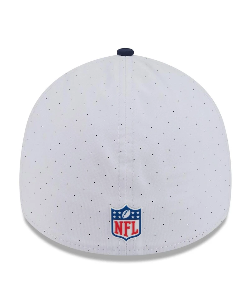 New Era Men's White/College Navy Seattle Seahawks 2025 Nfl Training Camp 39THIRTY Flex Hat