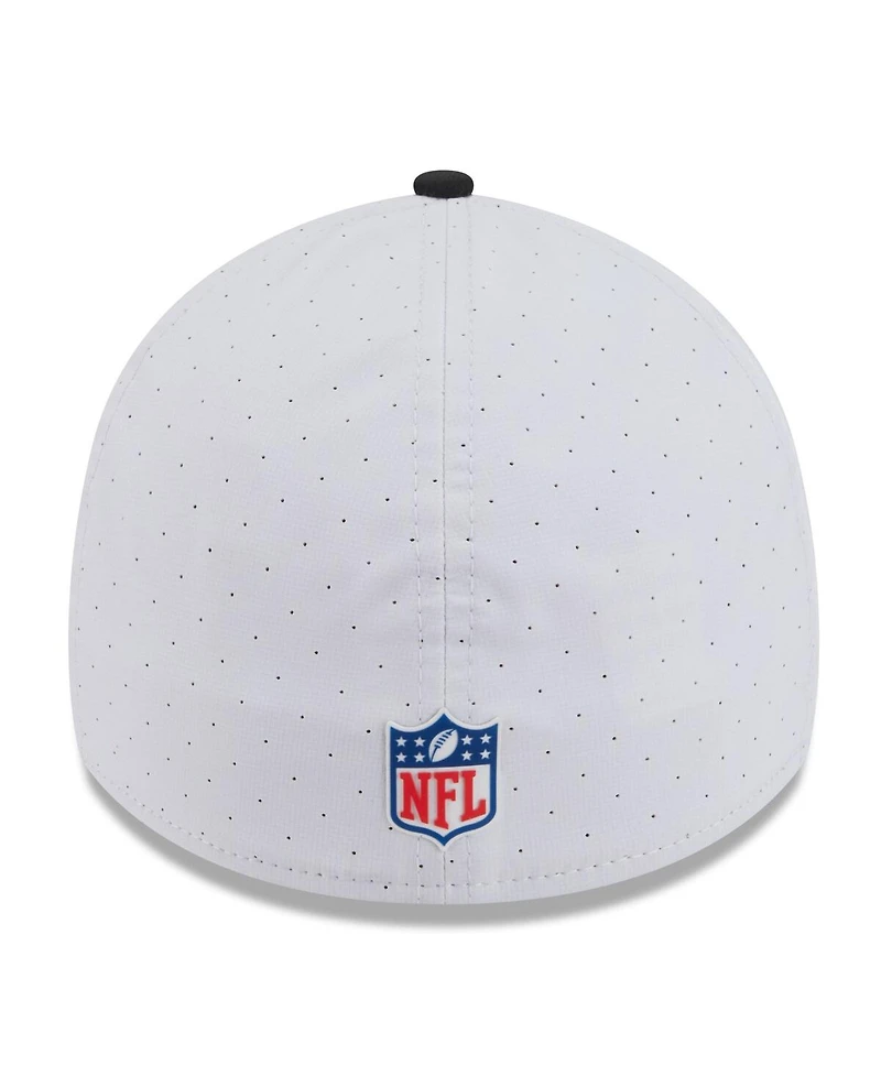 New Era Men's White/Black Pittsburgh Steelers 2025 Nfl Training Camp 39THIRTY Flex Hat
