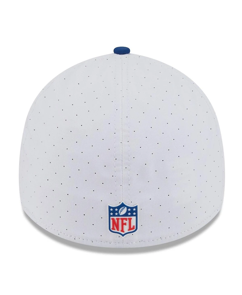New Era Men's White/Royal Indianapolis Colts 2025 Nfl Training Camp 39THIRTY Flex Hat