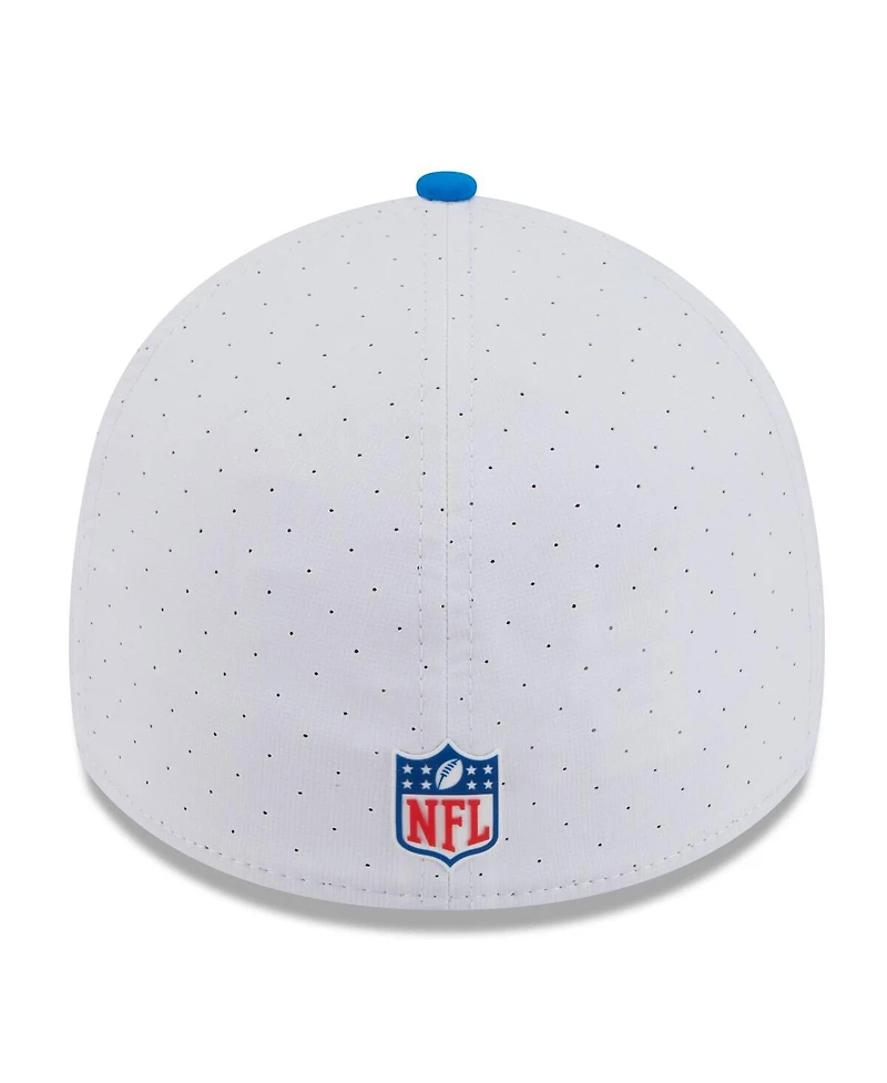 New Era Men's White/Blue Detroit Lions 2025 Nfl Training Camp 39THIRTY Flex Hat