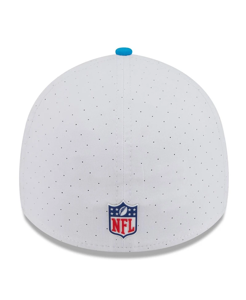 New Era Men's White/Blue Carolina Panthers 2025 Nfl Training Camp 39THIRTY Flex Hat
