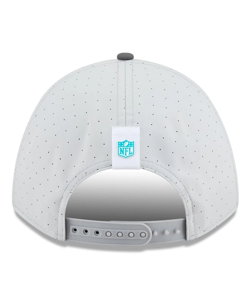 New Era Men's Gray/Graphite Miami Dolphins 2025 Nfl Training Camp A-Frame 9FORTY Adjustable Hat
