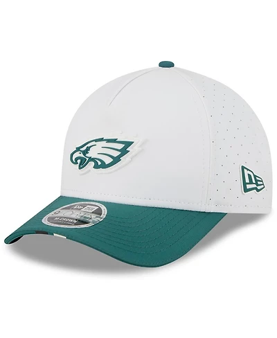 New Era Big Boys and Girls White/Midnight Green Philadelphia Eagles 2025 Nfl Training Camp A-Frame 9FORTY Adjustable Hat