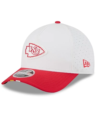 New Era Big Boys and Girls White/Red Kansas City Chiefs 2025 Nfl Training Camp A-Frame 9FORTY Adjustable Hat