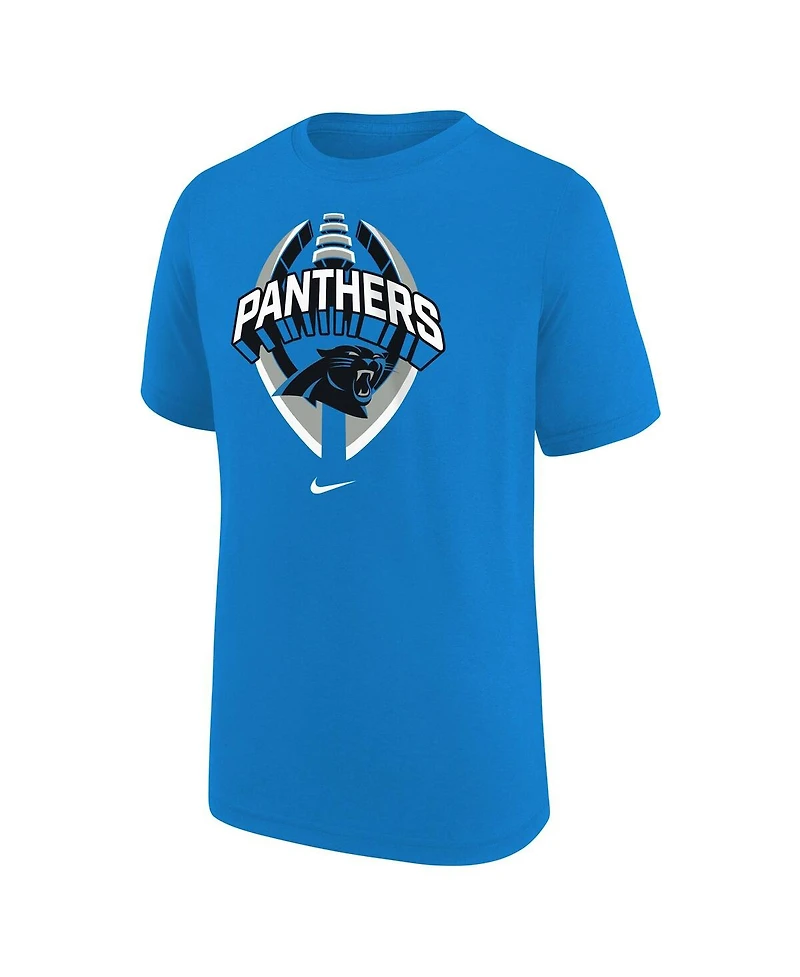 Nike Big Boys and Girls Blue Carolina Panthers Icon Legend T-Shirt