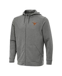 Antigua Men's Heather Black Texas Longhorns Effortless Full-Zip Hoodie Jacket