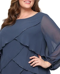 Sl Fashions Plus Tiered Chiffon A-Line Dress