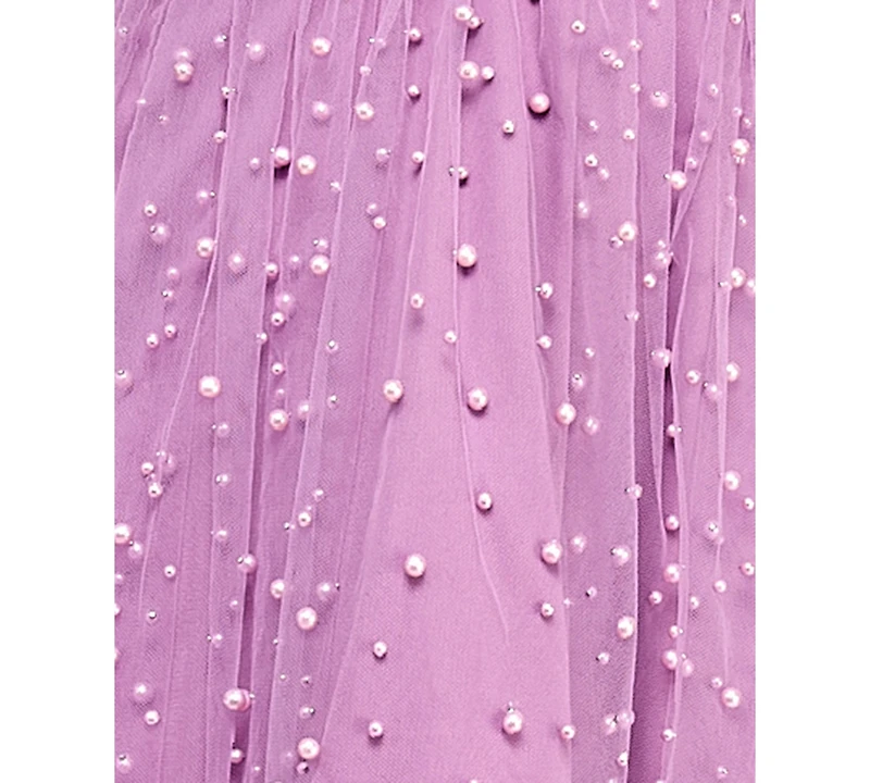 Seni & Cade Juniors' Embellished Mesh Fit Flare Dress