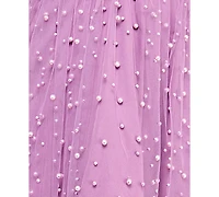 Seni & Cade Juniors' Embellished Mesh Fit Flare Dress