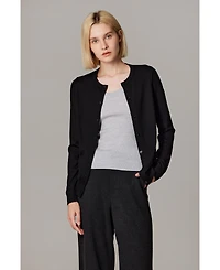 Jennie Liu Women's 100% Merino Wool Light Weight Cardigan | Ultra Soft Fine-gauge Sweaters Machine Washable