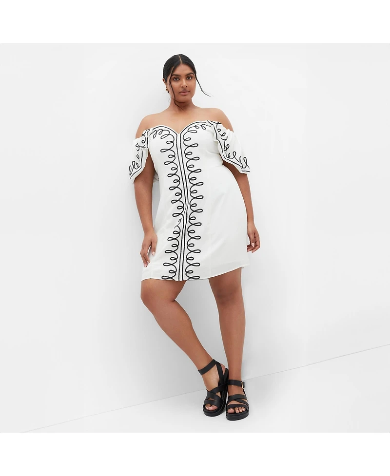 City Chic Women's Hana Embroidered Dress