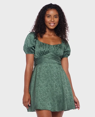 B Darlin Juniors' Jacquard Floral Fit & flare Dress