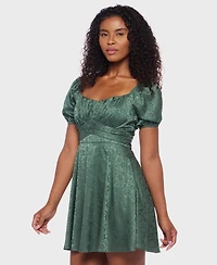B Darlin Juniors' Jacquard Floral Fit & flare Dress