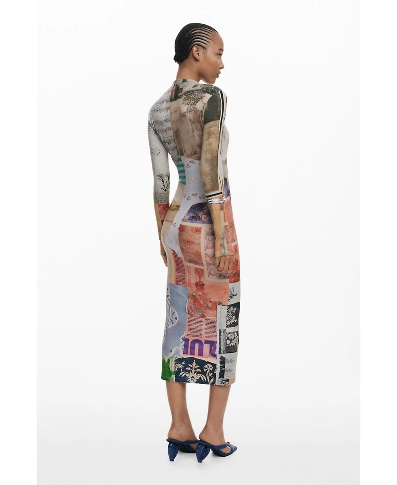 Desigual Women's Collage fitted dress