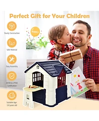 Playhouse for Kids, Outdoor Garden Games Cottage w/Working Doors & Windows