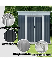 Mondawe 6FT Wx4FT H Metal Outdoor Storage Sheds with Sliding Doors