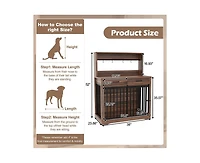 38" Wooden Kitchen Cabinet with 2 Storage Drawers and Shelves Dog Crate