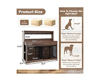 Casainc 55.1" kitchen Cabinet Dog Crate Cage Table with 2 Storage Drawers and Shelves