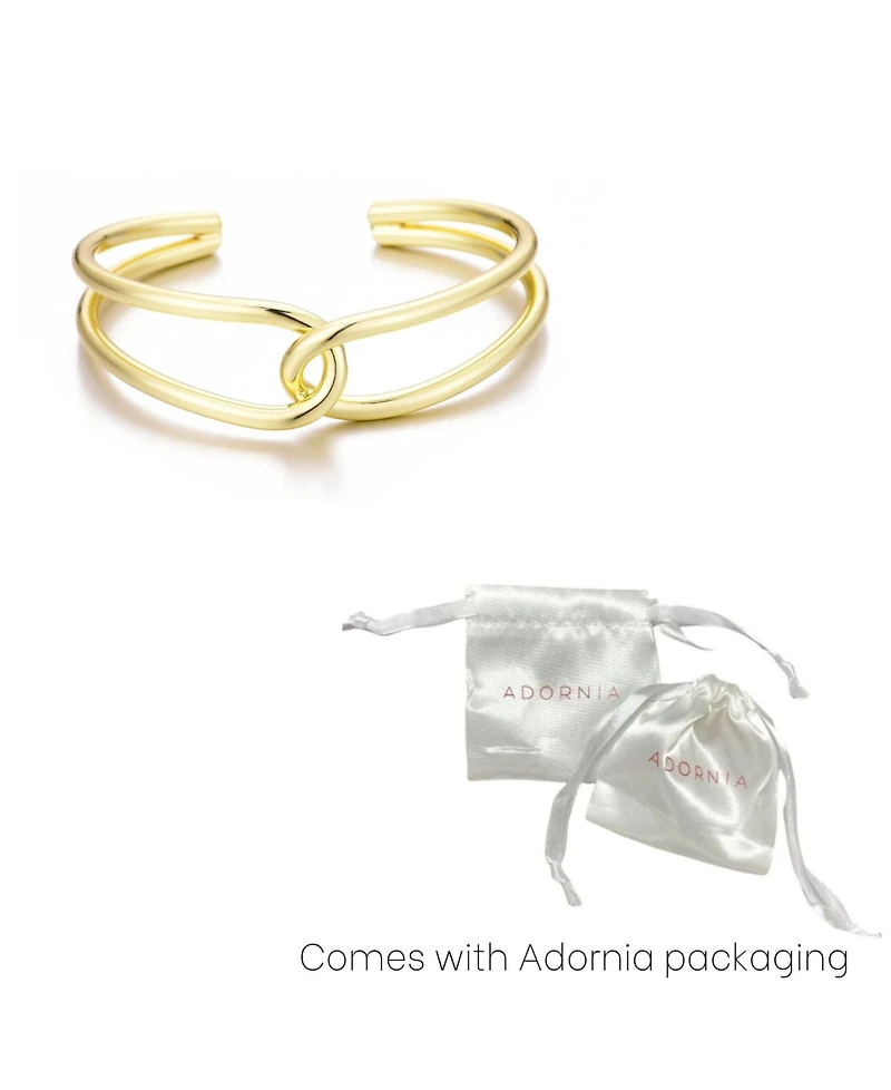 Adornia 14K Gold Plated Overlapping Cuff Bracelet