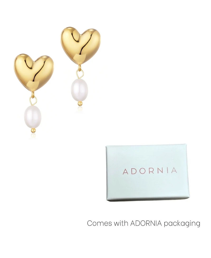 Adornia Gold Freshwater Cultivated Pearl Heart Drop Earrings