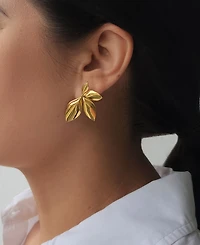 Adornia Gold Statement Flower Stud Earrings