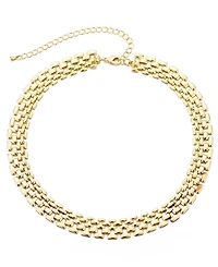 Adornia Gold Plated Grid Chain Necklace
