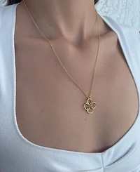Adornia Gold Wire Clover Pendant Necklace