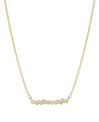 Adornia Gold Crystal Dainty Mixed Shape Bar Necklace