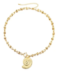 Adornia Gold Chunky Shell Pendant Necklace