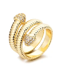 Adornia Gold Cubic Zirconia Coil Wrap Ring