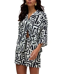 Raffya Women's Nicola Paperbag Waist Warhol Print Shorts