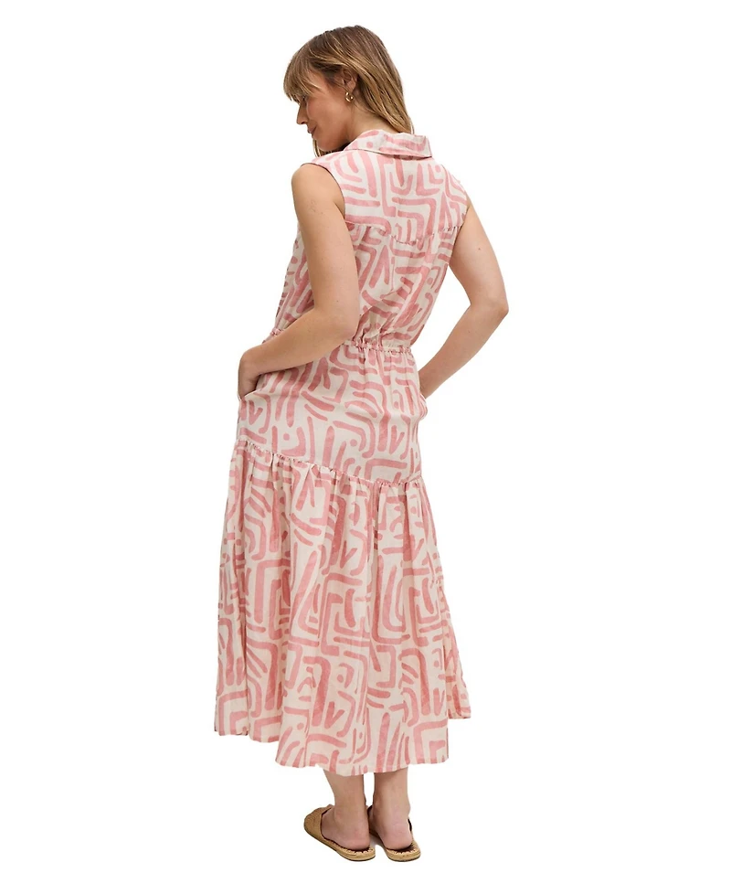 Raffya Women's Holly Tiered Warhol Print Maxi Dress