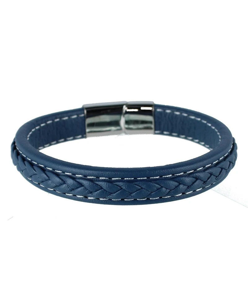 Trafalgar Loose Fit Amari's Azure Stitched Leather Secure Clasped Bracelet