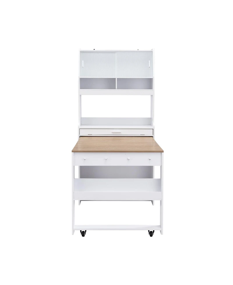 Streamdale Furniture Compact Buffet Hutch Foldable Table Storage