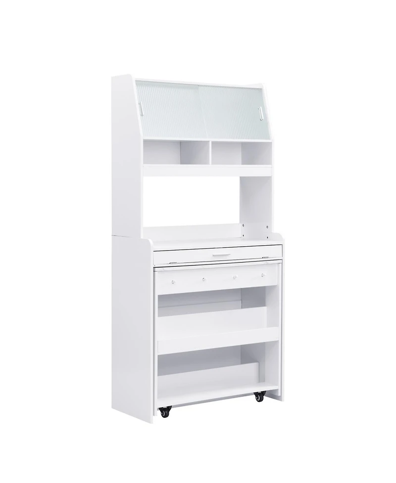 Streamdale Furniture Compact Buffet Hutch Foldable Table Storage