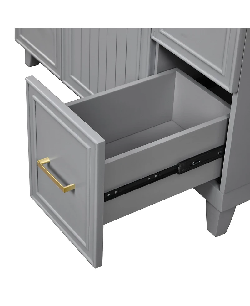 Streamdale Furniture 36" Bathroom Vanity w/ Ceramic Sink & Hairdryer Drawer