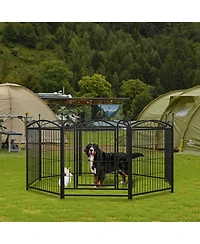 Streamdale Furniture Dog Playpen 32-Inch 8-Panel Metal Pet Fence
