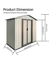 Streamdale Furniture Outdoor Storage Garden Shed 5FTx3FT Apex Roof White