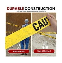 Pyle 12 Pieces Safety Caution Tape Set - 200 Meters Long Tape Roll Suitable for a Wide Range of Applications, Including Roadworks, Events