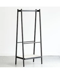 Streamdale Furniture Black Oak & Rattan Clothes Rack