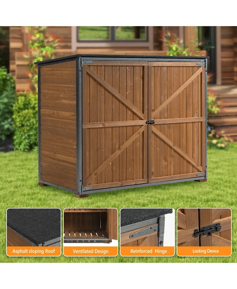 Streamdale Furniture Outdoor Storage Cabinet - Brown
