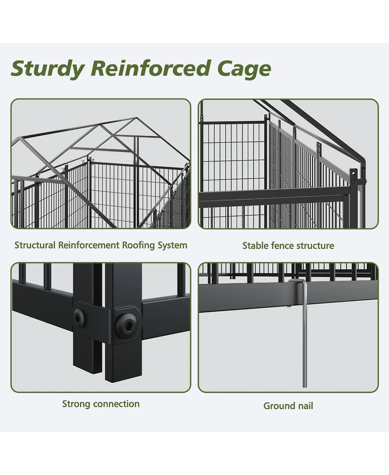 Streamdale Furniture Large Dog Kennel Outdoor Pet Pen with Roof - 7.94'L