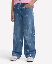 abercrombie kids Girls High Rise Discharge Wide Leg Jeans