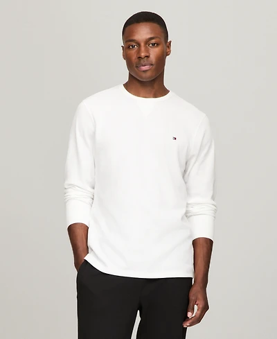 Tommy Hilfiger Men's Waffle-Knit Long-Sleeve Crewneck Thermal Top