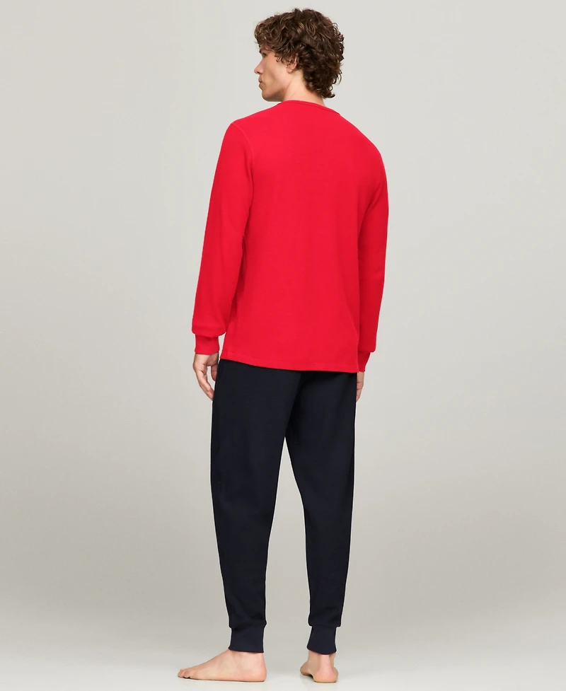 Tommy Hilfiger Men's Waffle-Knit Long-Sleeve Crewneck Thermal Top