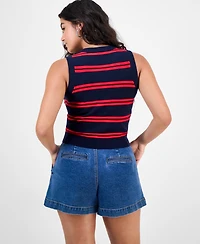 French Connection Women's Padma Striped Fine-Knit Sleeveless Sweater
